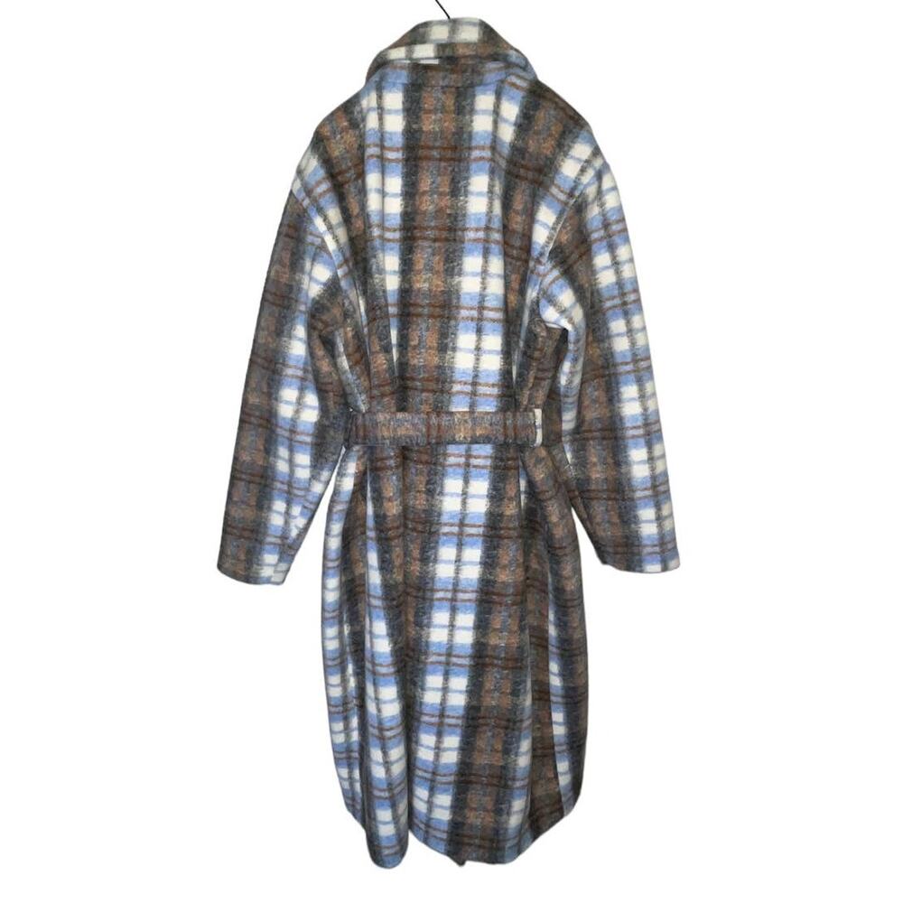 ELOQUII Womens Plus Size Blue Plaid Robe Coat Size 18 20 - Picture 3 of 12